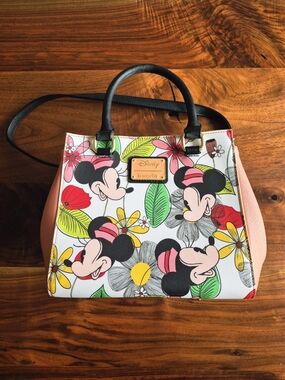 Loungefly Minnie Mouse Floral Satchel in Pink, Black & Multicolor